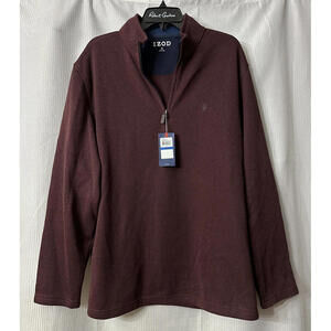 NWT IZOD Mens Spectator 1/4 Zip Burgundy‎ Stretch Long Sleeve Sweatshirt Size XL